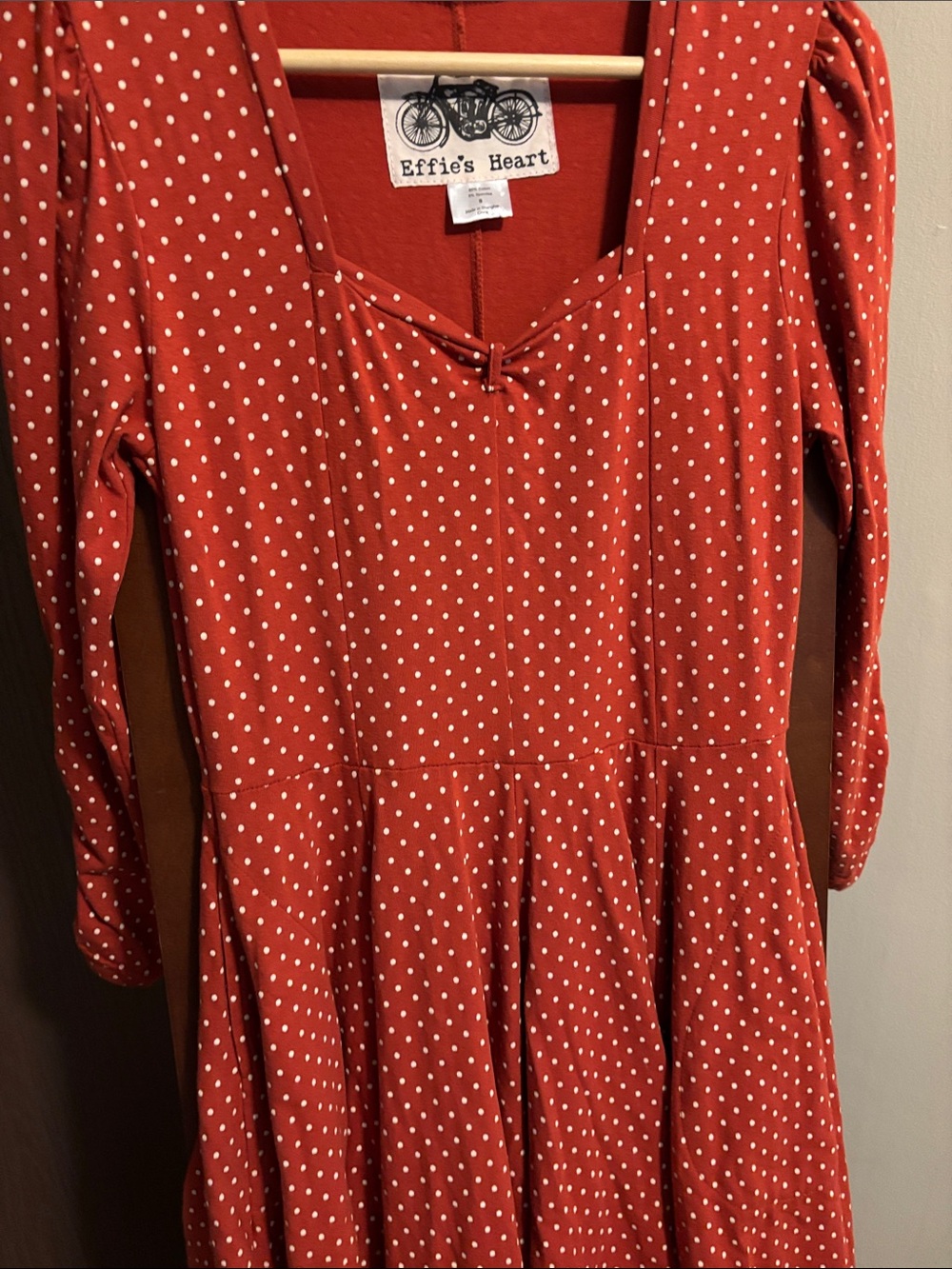 Effie’s Heart Half Sleeve Polka Dot Dress Size Small - Picture 7 of 9